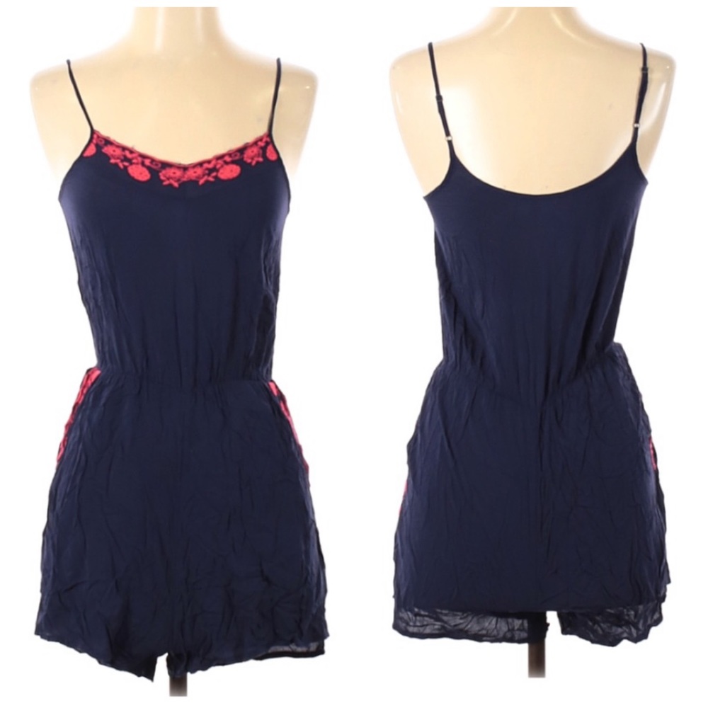 BP Navy Blue Red Embroidery Trim Mini Romp… - Picture 7 of 7